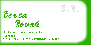 berta novak business card