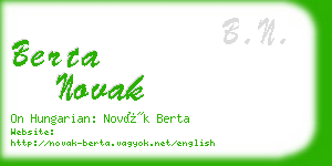 berta novak business card